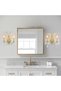 2-Light Crystal Wall Sconce, Vintage Gold E14 Wall Lamp Fixture - 6