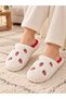 Women's strawberry plush house slippers, bridal gift set slippers. - 3