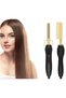 Ceramic Electric Hot Comb Hair Straightener Brush, Fast Heating Comb with Anti-Scald Cover - 2