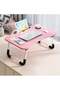 Foldable Laptop Bed Desk with 4 USB Ports, Storage Drawer and Cup Holder, Portable Lap Tray Table