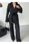 Women's Rose-Printed Top and Bottom Set with Wide-Leg Pants and a Tie-Detail Design - 7