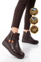 Coffee Genuine Leather Zipper-Closure Anatomical Sole Women's Boots 327704 Dribble