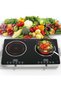 Double Burner Infrared Cooker 7000W with 4 Digit LED Display, Knob and Touch Control