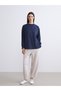 LCW EVERYDAY Navy Oversized Modal-Blend Women's Sweatshirt, Featuring the ALITA CITY Touch - 2