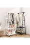 Triangle Garment Clothes Rack with Shelves and Hanging Rail, 55 x 42 x 160 cm Freestanding
