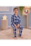 Boys' Plaid Suede Pajama Set with Button-Front Design - 2