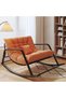 Oversized Rocking Chair with Thick Padded Cushion, Reclined Backrest and Armrests, 110 x 84 x 74 cm - 6