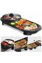 2 in 1 Electric BBQ Grill and Hot Pot, Smokeless Non-Stick Grill Pan with Soup Pot, Black - 3