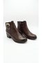 Women's Genuine Leather Short-Heeled Zip-Up Combat Boots - 6