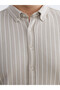 Quality Pieces from Çelebi Store Large Size Slim Fit Long Sleeve Striped Men's Shirt - 4
