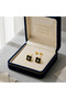 18K Real Gold VCA Black Stone Earrings