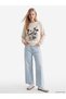 TWO MT SHOP QUALITY XSIDE Beige Mickey Mouse Printed Soft Touch Women's Sweatshirt - 2