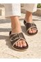 Women's Embroidered Buckled Slippers - 2