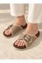 Women's Embroidered Buckled Slippers