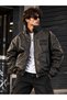 Men's Black Oversized Leather Jacket with Back and Front Prints - ILLUSION - 3