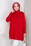 Women's Skirt with Tulle Detail and Pearl-Embellished Mercerized Knit Tunic