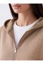 TWO MT SHOP QUALITY LCW EVERYDAY Brown Scuba Fabric Rhinestone Oversized Women's Zipper Sweatshirt - 3