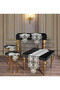 Çeyizlik Elegant Model Silvery Oxide Color Lace Tablecloth Runner Set 5 Pieces - 4