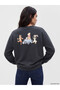 TWO MT SHOP QUALITY Anthracite Winnie the Pooh Printed Oversized Women's Sweatshirt - 4
