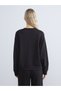 TWO MT SHOP QUALITY XSIDE Black Oval-Neck Oversized Women's Sweatshirt - 5