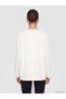 TWO MT SHOP QUALITY KOOR SPORT Ecru Scuba Fabric Solid Oversized Women's Sweatshirt - 5
