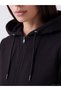 Two Mt Shop Quality Lcw Everyday Black 2 Thread Flat Standard & Regular Women's Zipper Sweatshirt - 3
