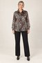 Women's Black Plus-Size Leopard Print Long-Sleeve Satin Shirt HZL26S-ZSS1066 - 3