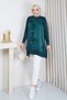 Women's Silk Kupra Mercerized Knitwear Tunic with Side Zipper Detail - 2