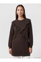 TWO MT SHOP QUALITY Brown 2-Ply Solid Loose & Oversized Women's Sweatshirt Tunic