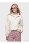TWO MT SHOP QUALITY XSIDE Beige Embroidered Oversized Women's Thick Sweatshirt
