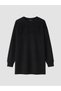 Two Mt Shop Quality Lcw Everyday Black Diving Fabric Plain Loose & Baggy Women's Sweatshirt Tunic - 5