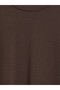 TWO MT SHOP QUALITY LCW Modest Brown Interlock Solid Comfort & Relax Women's Sweatshirt Tunic - 6