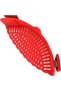 Snap N Strain Clip-On Silicone Pot Strainer & Pasta Strainer, Adjustable Colander for Pots, Pans and Bowls - Red - 3