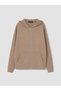 TWO MT SHOP QUALITY LCW EVERYDAY Brown Scuba Fabric Rhinestone Oversized Women's Zipper Sweatshirt - 5