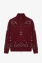 Burgundy Droplet-Checkered Knit Cardigan - 6