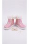 GIRLS' PINK ZIP-UP BOOTS WITH FUR DETAILS, Non-Slip Soles, and a Sparkly, Stylish Design - 6