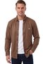 Men's Regular Fit Non-Wrinkle, No-Iron Brown Suede Shirt – Pilling-Resistant with Stretch Fabric 2700764 - 2
