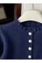 Women's Ruffled Soft Textured Pearl Buttoned Knitwear Cardigan - 2