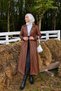 Women's Waist Tie Balloon Sleeve Leather Trench - 4