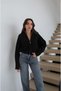 Black Short Cardigan with Double Zippers