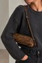 Women's Shiny Leather-Look Baguette Shoulder Bag