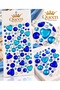 Cobalt Blue Round Crystal-Studded Self-Adhesive Stickers for Face Makeup, Phone Cases, and Nail Art - 2