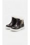 GIRLS' BLACK PATENT LEATHER ZIP-UP BOOTS WITH ZIP DETAIL, FUR-TRIMMED DESIGN, NON-SLIP SOLES, AND A SPARKLY, STYLISH DESIGN - 3