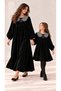 Mother-Daughter Matching Set: Black Long-Sleeved Dress with Peter Pan Collar (price is for a single dress) - 2