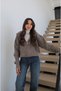 Taupe Color Wool Blend Hooded Cardigan - 2