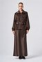1045 Wide-Collar, Front Zippered Velvet Two-Piece Set with Skirt