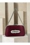 Burgundy Stone-Embellished Satin Clutch Bag with Silver Accents and Chain Strap for Women—Wedding and Engagement - 3
