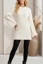 Women's Crew Neck Long-Sleeve Basic Corded Fabric Knit Dress - 3