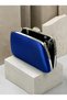 Cobalt Blue Stone Satin Silver-Chain-Accented Women's Evening Clutch Bag for Weddings and Engagements - 6