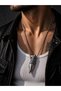 Men's Wolf Necklace with Stainless Steel Howling Wolf Head and Wolf Tooth Figures - 5